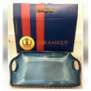 Basque Andalisan Caramique 14.5 Rectangular Blue Baking Dish